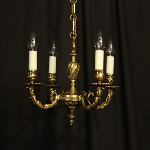 French Gilded Bronze 4 Light Antique Chandelier