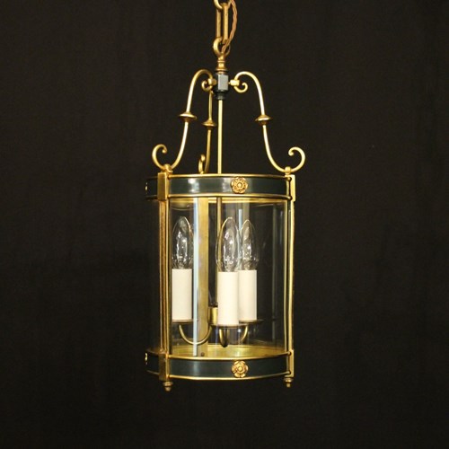 French Empire Gilded Brass Antique Lantern