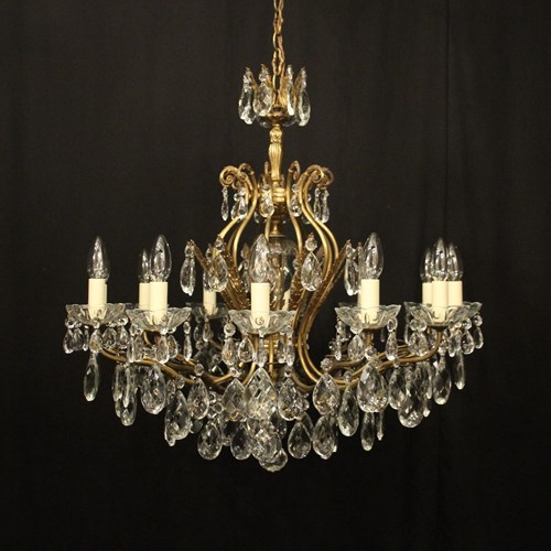French Gilded 13 Light Antique Chandelier