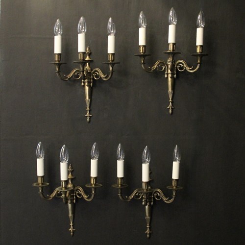 French Set Of 4 Gilded Antique Wall Lights