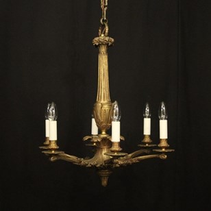 French Gilded Bronze 6 Light Antiqu...