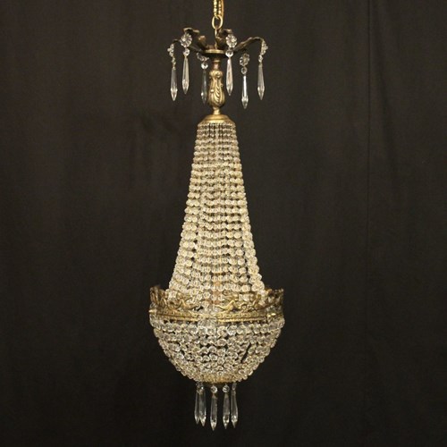 French Tent & Waterfall Single Light Chandelier