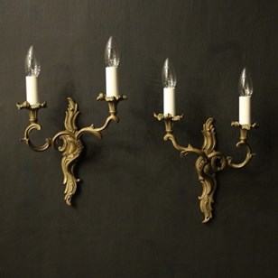 French Pair Of Gilded Bronze Antiqu...