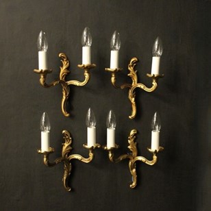 French Set Of 4 Gilded Antique Wall...