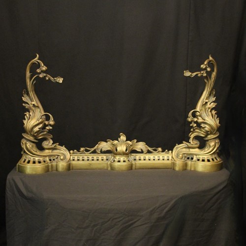 French Gilded Bronze Extendable Fire Fender