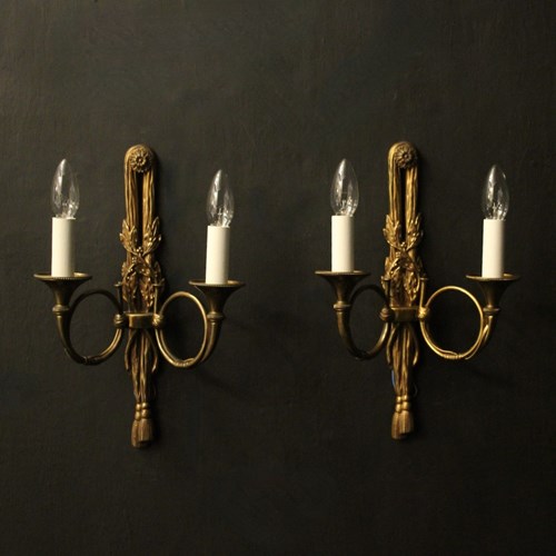 French Pair Of Maison Baguès Wall Lights