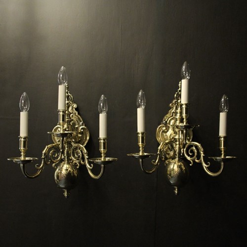 English Pair Of Gasolier Antique Wall Lights