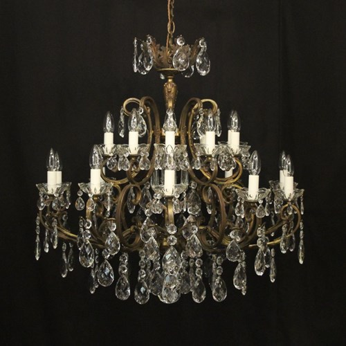 Italian Gilded Bronze Antique Chandelier