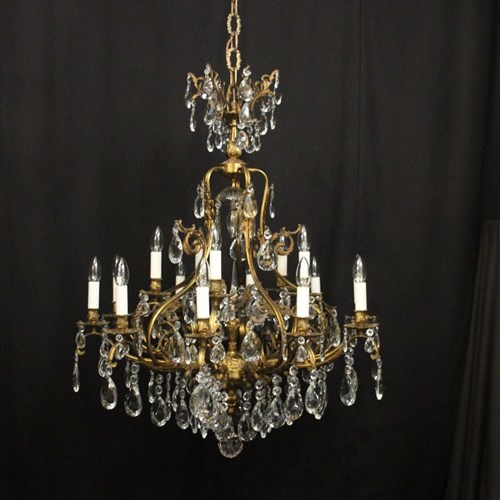 French Gilded 16 Light Antique Chandelier