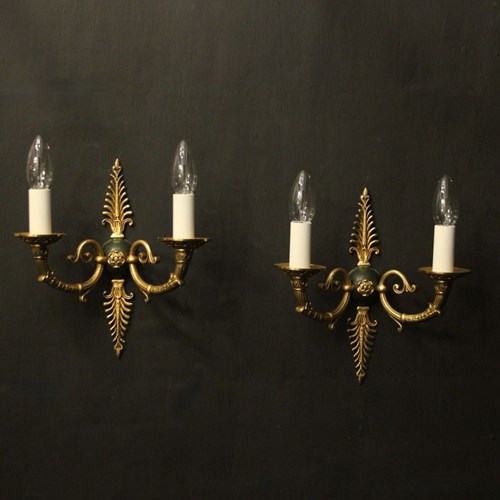 French Pair Of Empire Antique Wall Lights