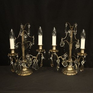 French Pair Of Silvered Twin Light ...