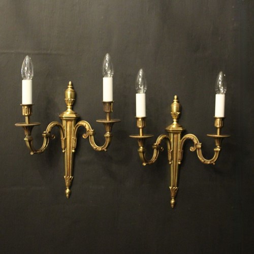 French Pair Of Gilded Antique Wall Lights