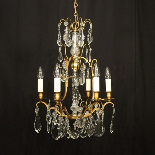 French Gilded 7 Light Antique Chandelier