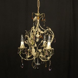 French Gilded Birdcage 4 Light Chan...