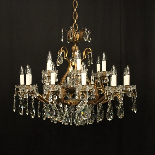 French Gilded 25 Light Antique Chandelier