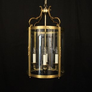 French Gilded Four Light Convex Hal...
