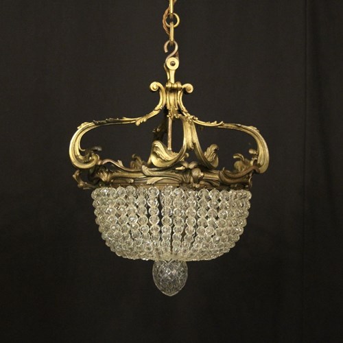French Gilded Bronze Antique Plaffonier