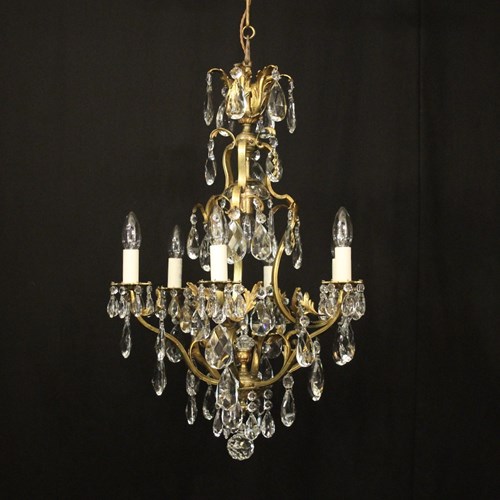 French Gilded Birdcage Antique Chandelier