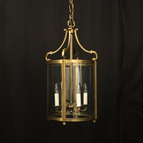 French Gilded Bronze Antique Hall Lantern