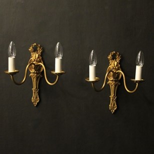 French Pair Of Gilded Bronze Antiqu...