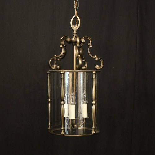 French Bronze Triple Light Antique Lantern