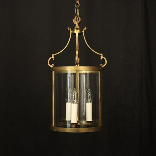 French Gilded Convex Hall Antique Lantern