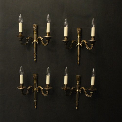 French Set Of 4 Empire Gilded Wall Lights
