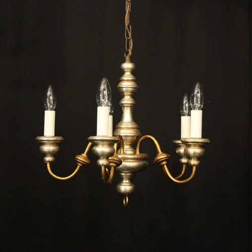Italian Florentine 5 Light Giltwood Chandelier