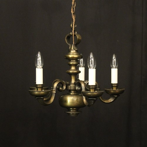 English Bronze 5 Light Antique Chandelier