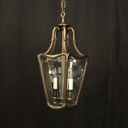 French Bronze Twin Light Antique Hall Lantern