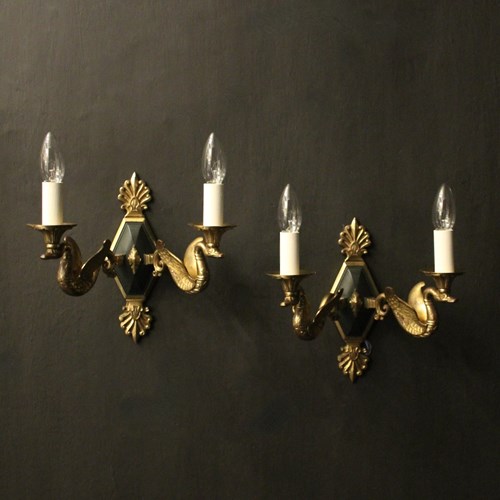 French Pair Of Empire Antique Wall Lights