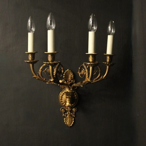 French Single Bronze Antique Wall Sconce