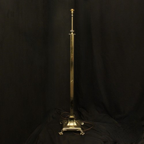 English Telescopic Brass Antique Standard Lamp