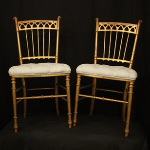 French Pair Of Simulated Bamboo Sid...