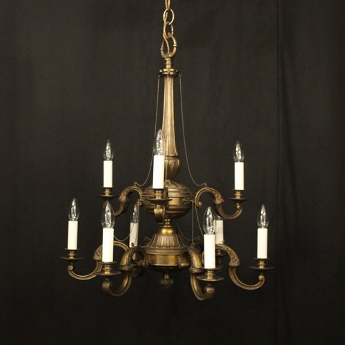 French Bronze 9 Light Antique Chandelier
