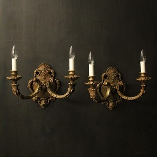 French Pair Of Gilded Bronze Antiqu...
