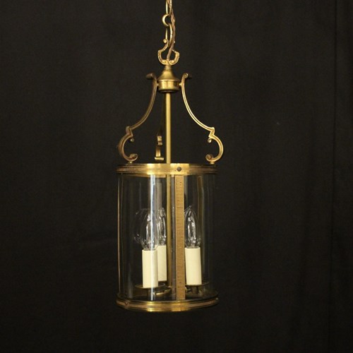 French Gilded Convex Hall Antique Lantern