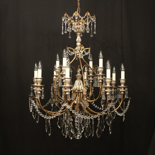 Italian Florentine 12 Light Polychrome Chandelier