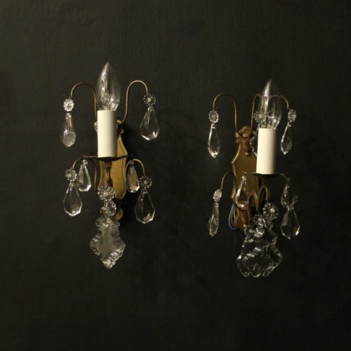 French Gilded Single Arm Antique Wall Lights