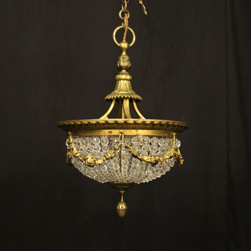 French Late 19Th C Gilded Bronze Antique Light
