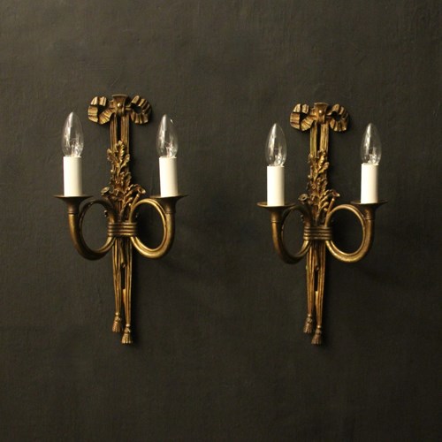 French Pair Of Maison Baguès Wall Lights