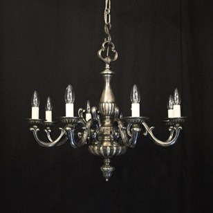 French Silver Gilded Brass 8 Light ...