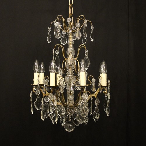 French Gilded 8 Light Antique Chandelier