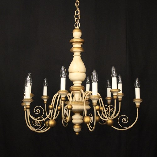 Florentine 12 Light Polychrome Gilded Chandelier