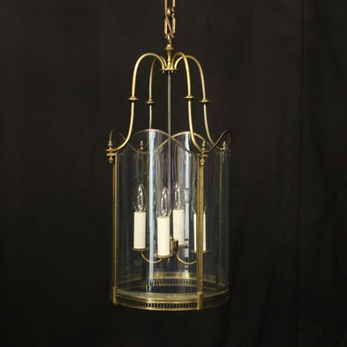French Gilded Convex Hall Antique Lantern