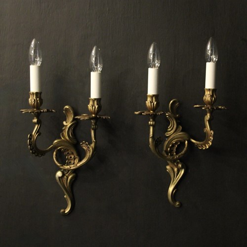 French Pair Of Gilded Antique Wall Lights