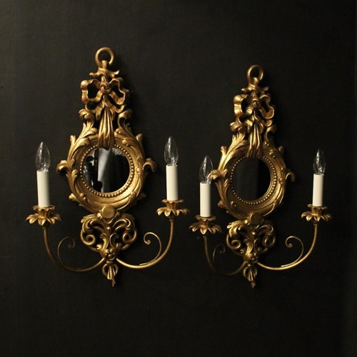 French Pair Giltwood Twin Arm Girandoles