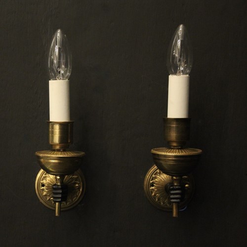 French Pair Of Single Arm Empire Wall Lights