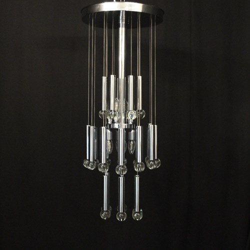 Italian Gaetano Sciolari 8 Light Chandelier