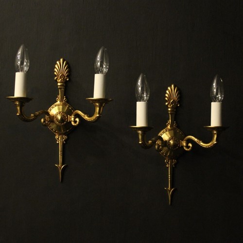 French Pair Gilded Bronze Empire Wall Lights